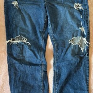 Old Navy Women's Distressed Boyfriend Jeans - Dark Blue